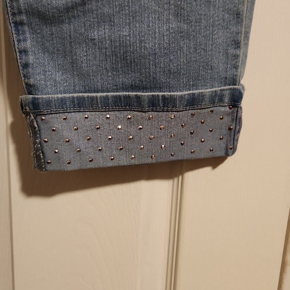 Style & Co High Cuffed Denim Capris With Studded Cuff - Picture 4 of 6